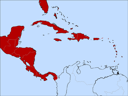 Distribution of Helicina in Central America